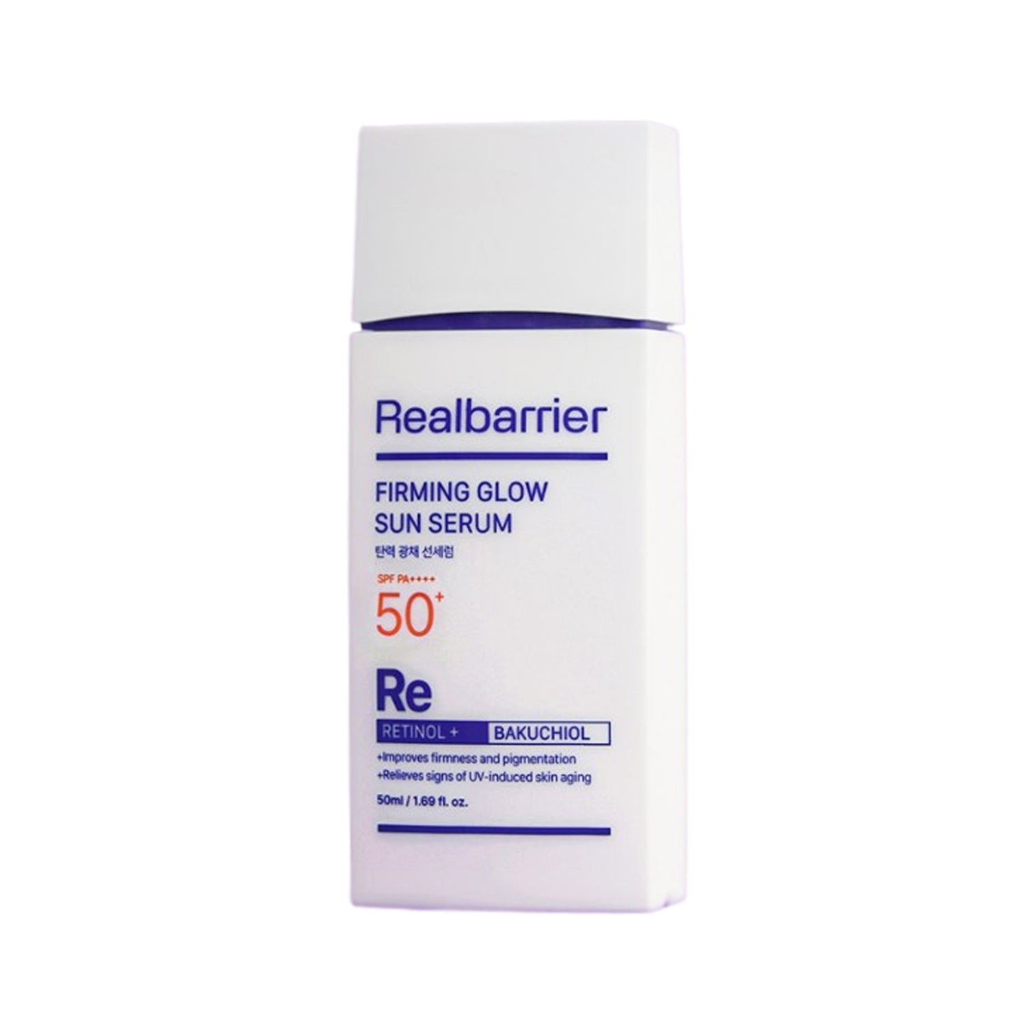 Realbarrier Realbarrier Firming Glow Sun Serum SPF50+ PA++++ 50ml - brightening - front bottle shot