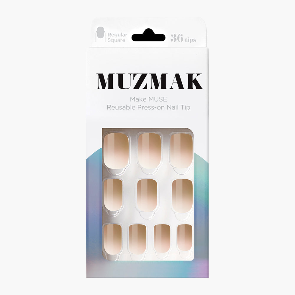 MUZMAK MUZMAK Nail Tips 36pcs #Rooibos Tea(Regular Square) - anti-aging - front bottle shot