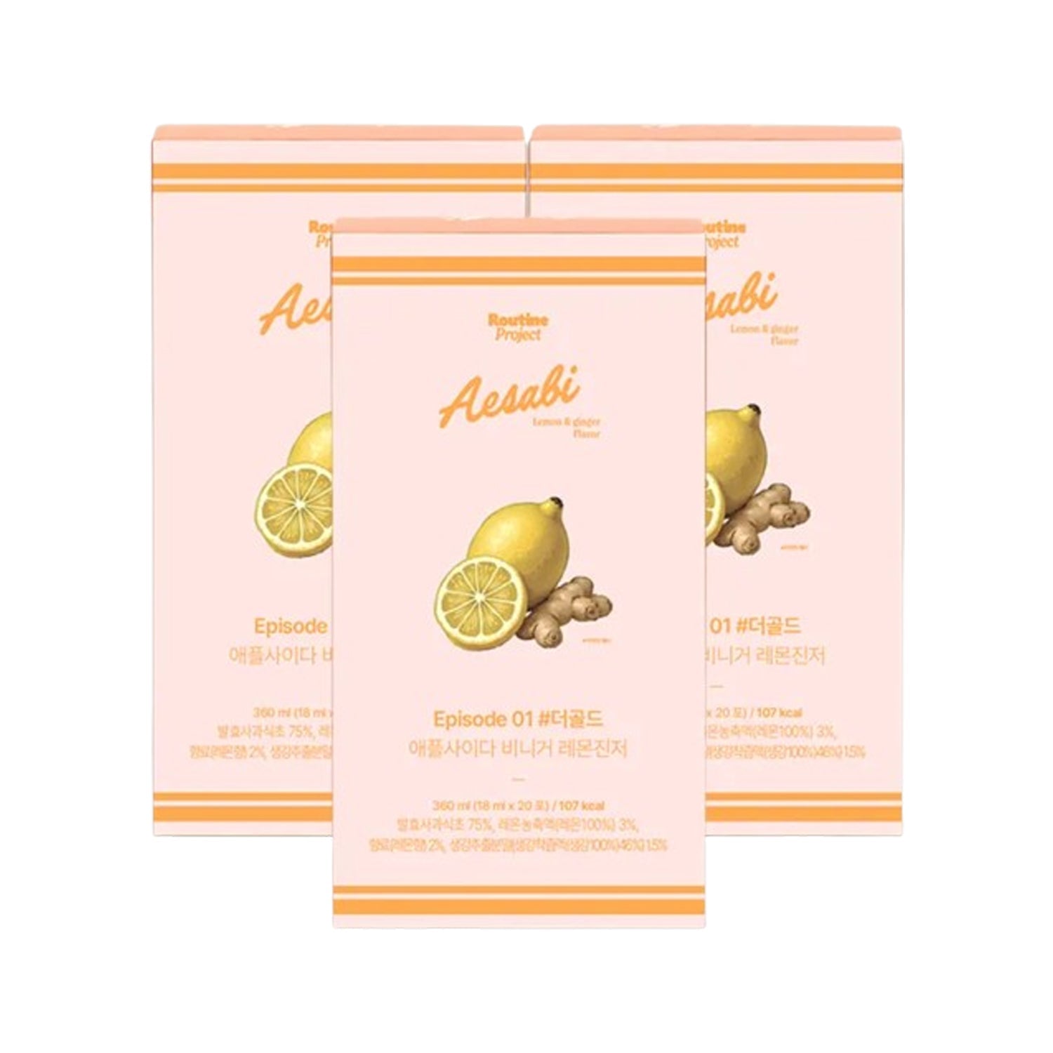 Routine Project Routine Project The Gold Apple Cider Vinegar (Lemon & Ginger) 3 BOX - daily care - front bottle shot