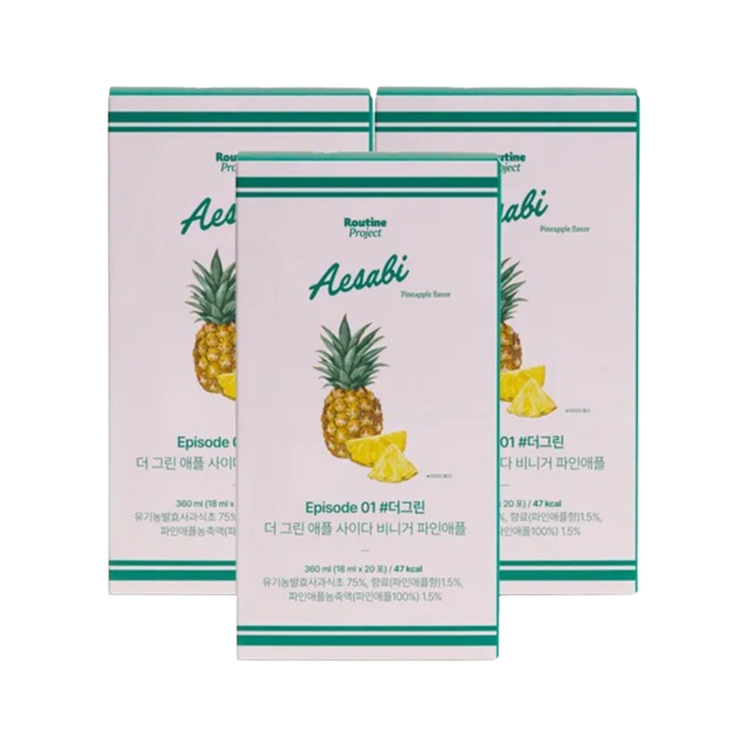 Routine Project Routine Project The Green Apple Cider Vinegar (Pineapple) 3 BOX - daily care - front bottle shot