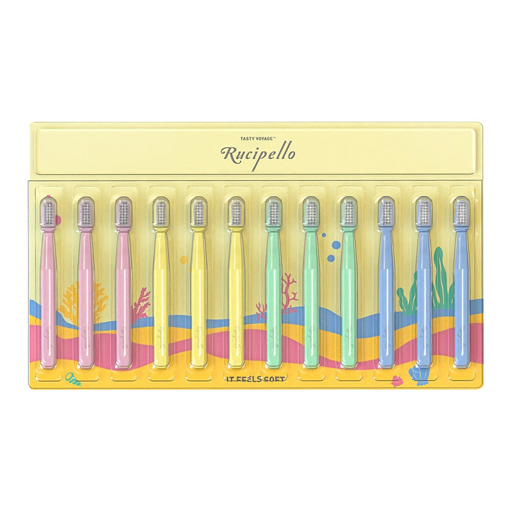 Rucipello Rucipello Kids Toothbrush 12ea - sun protection - front bottle shot