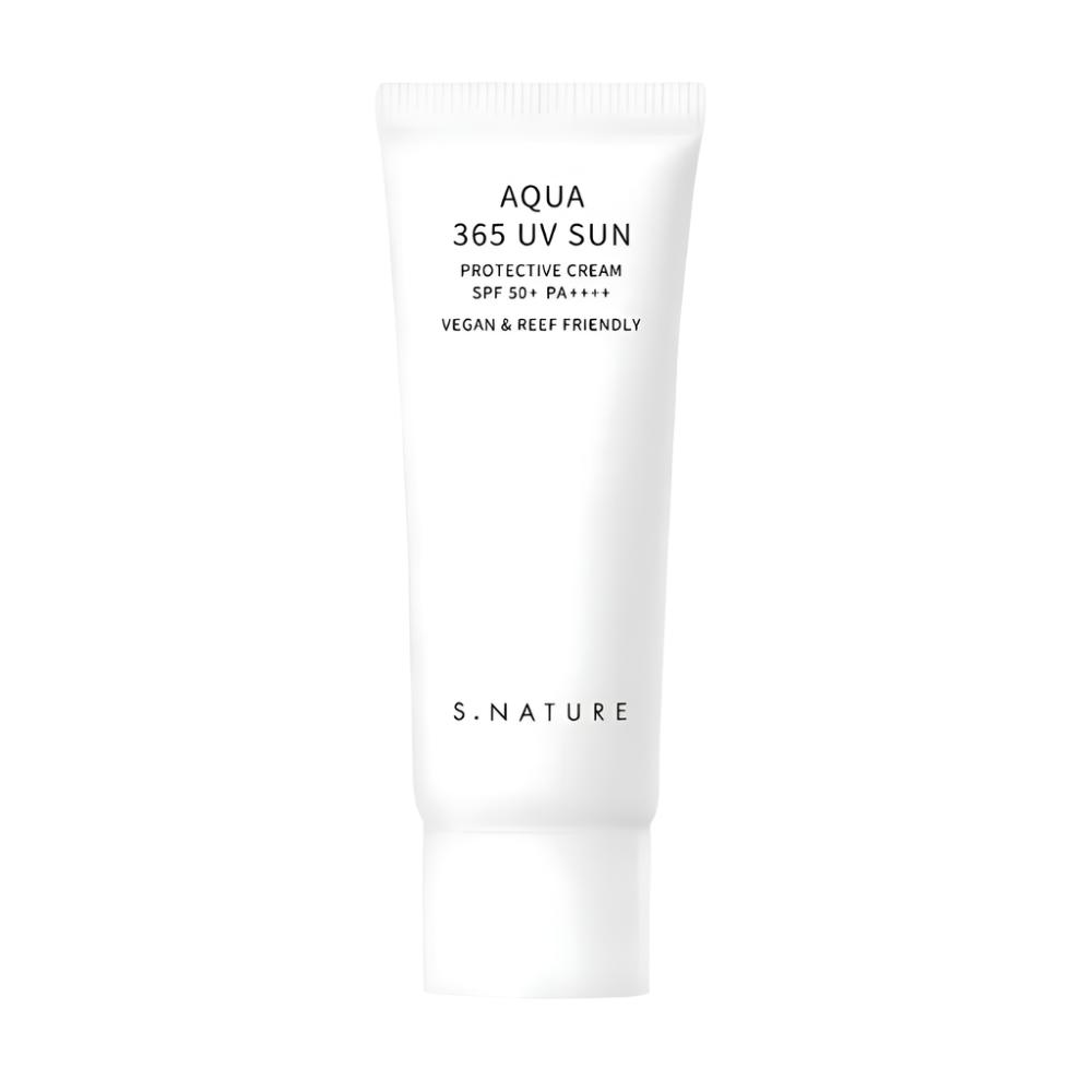 S.NATURE S.NATURE Aqua 365 UV Sun Protective Cream 40ml SPF50+ PA++++ Vegan & Reef Friendly - hydrating - front bottle shot