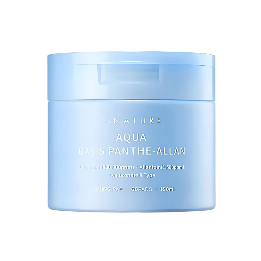S.NATURE S.NATURE Aqua Oasis Panthe-Allan Calming Pad 190ml x 60ea - hydrating - front bottle shot