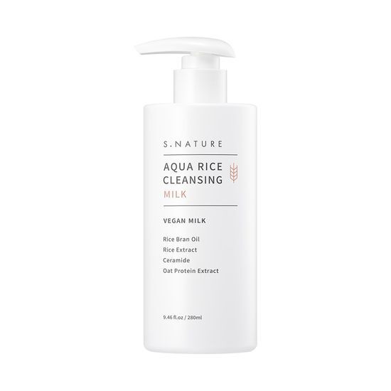 S.NATURE S.NATURE Aqua Rice Cleansing Milk 280ml - hydrating - front bottle shot