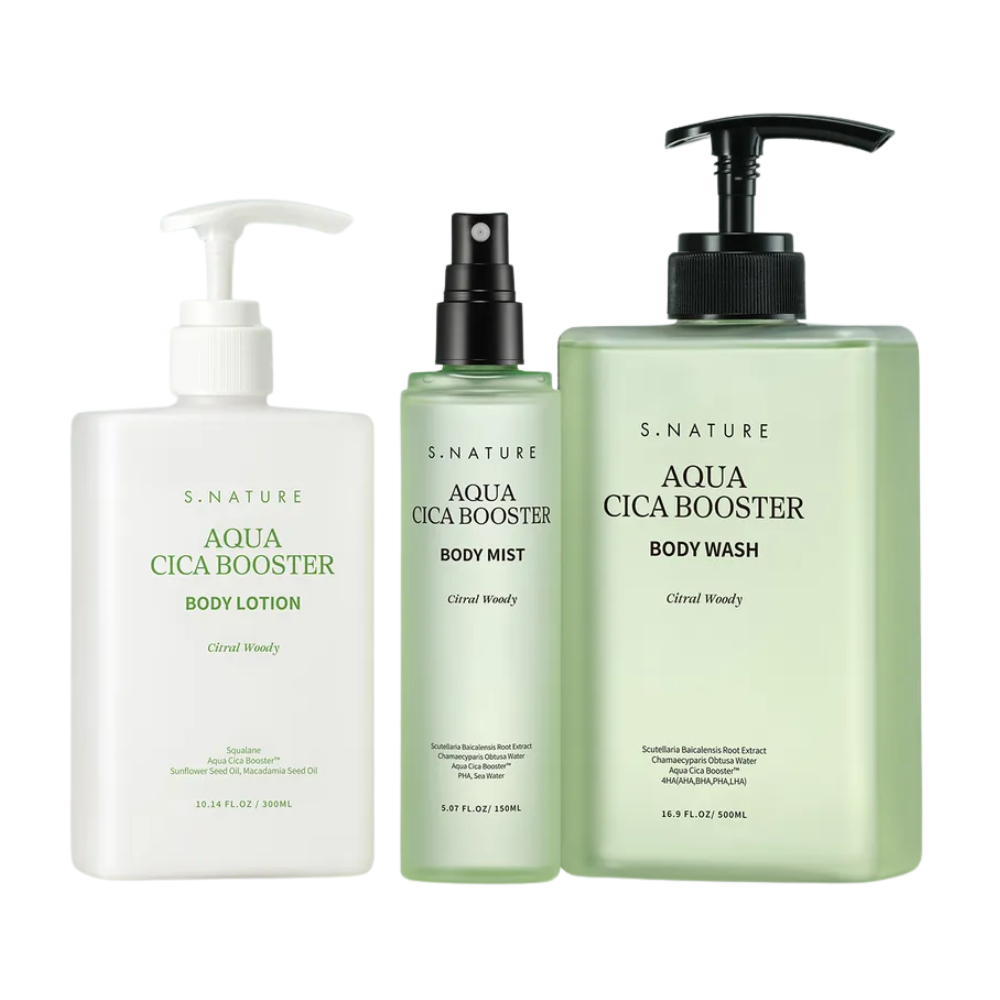 S.NATURE S.NATURE Aqua Cica Booster 3-Piece Set - hydrating - front bottle shot