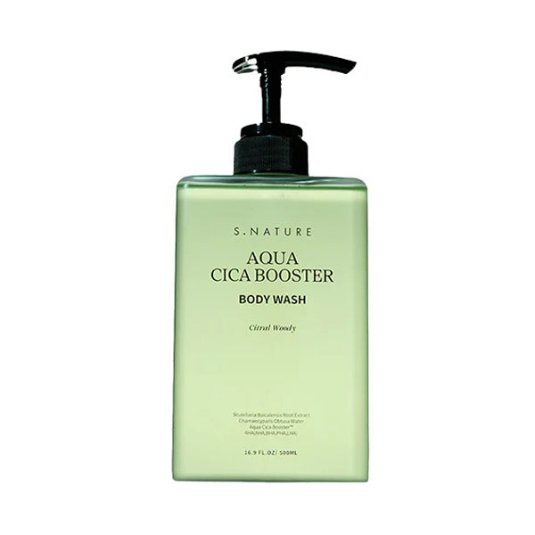 S.NATURE S.Nature Aqua Cica Booster Body Wash 500ml - hydrating - front bottle shot