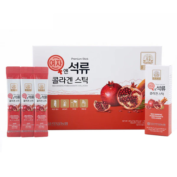 SAMJIWON SAMJIWON Korean Beauty Baekje Geumsan Women's Pomegranate Collagen Jelly Stick 5.1oz / 30 Count (5 Pack) - sun