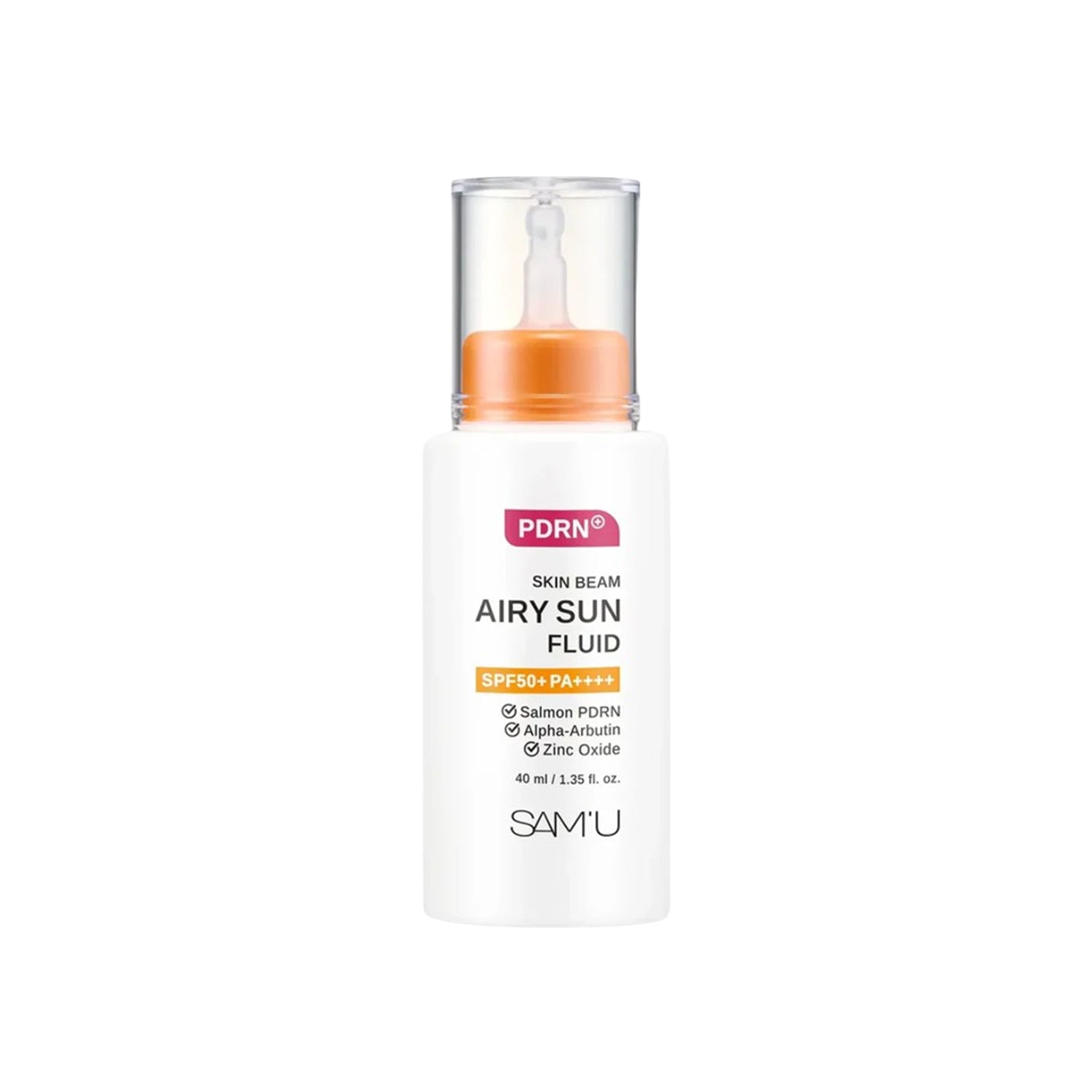 SAM'U SAM'U PDRN Skin Beam Airy Sun Fluid 40ml - brightening - front bottle shot