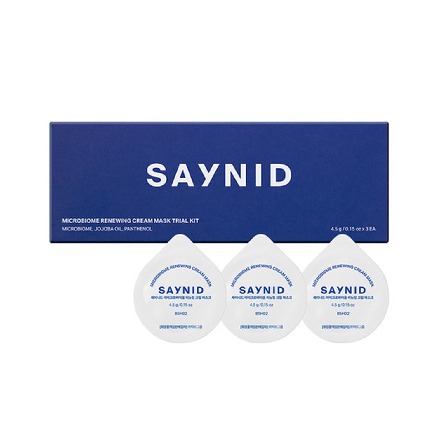 SAYNID SAYNID Microbiome Renewing Cream Mask [Trial Kit] 1.5ml x 3 Pack - hydrating - front bottle shot