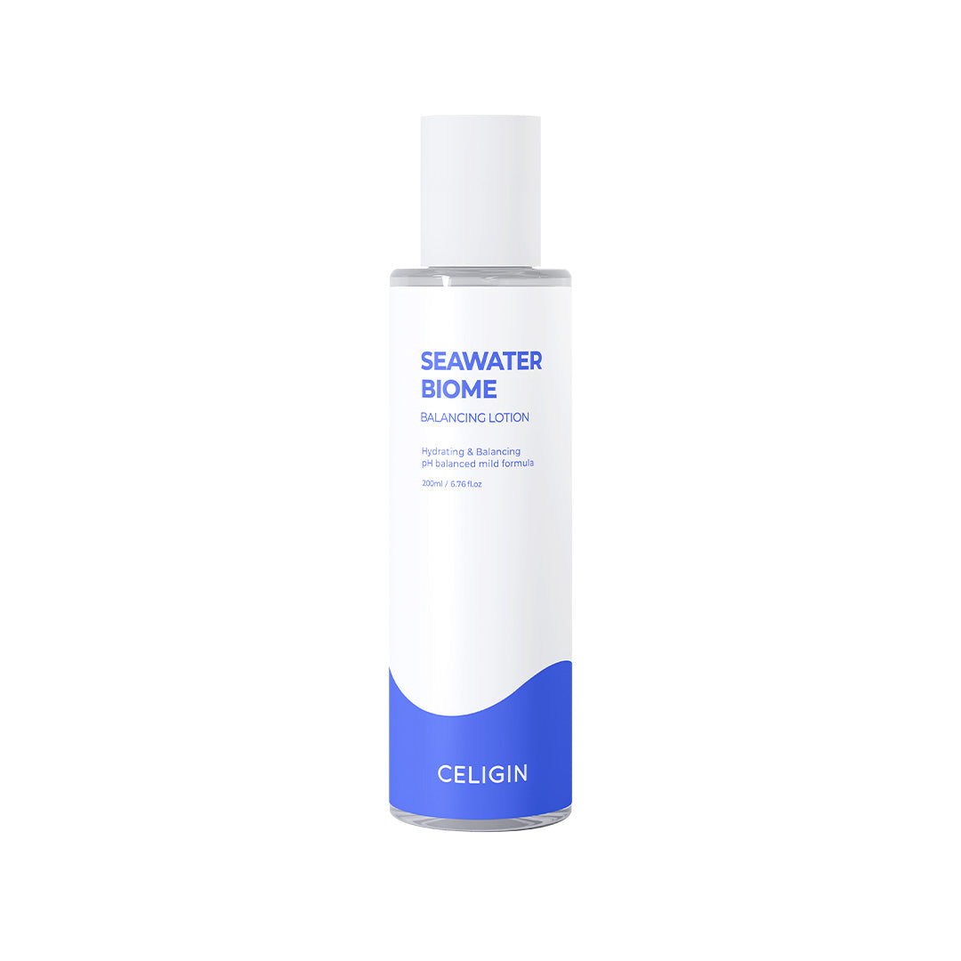 CELIGIN CELIGIN SEAWATER BIOME Balancing Lotion 200ml - hydrating - front bottle shot