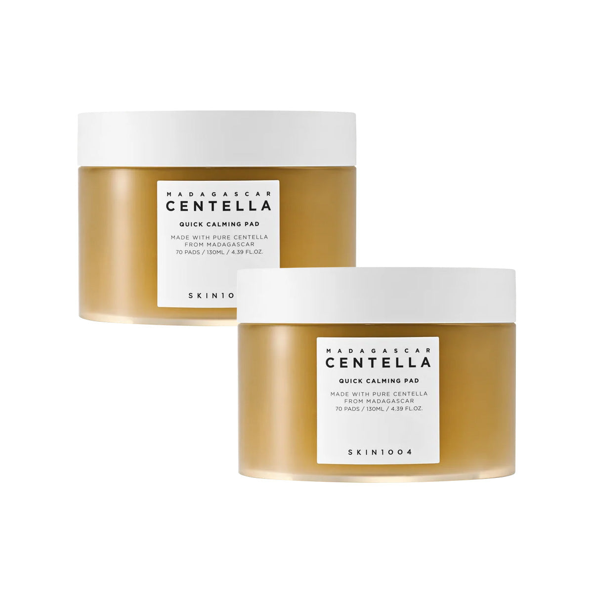 SKIN1004 1+1 SKIN1004 Madagascar Centella Quick Calming Pads 130ml 70ea - hydrating - front bottle shot