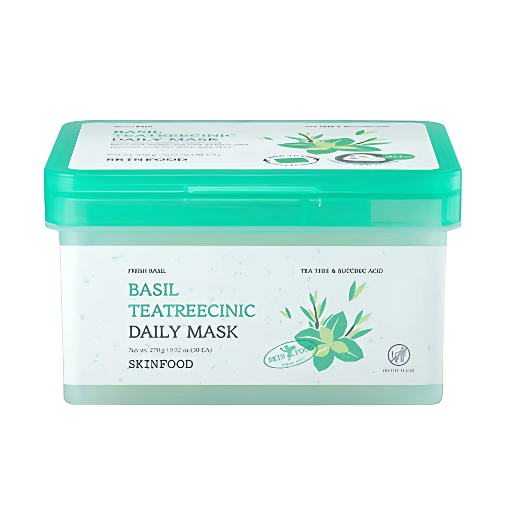 SKINFOOD SKINFOOD Basil Tea Tree C-Nic Daily Mask 270g (30 Sheets) - hydrating - front bottle shot