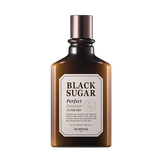 SKINFOOD SKINFOOD Black Sugar Perfect Emulsion 2X For Men 180ml - hydrating - front bottle shot