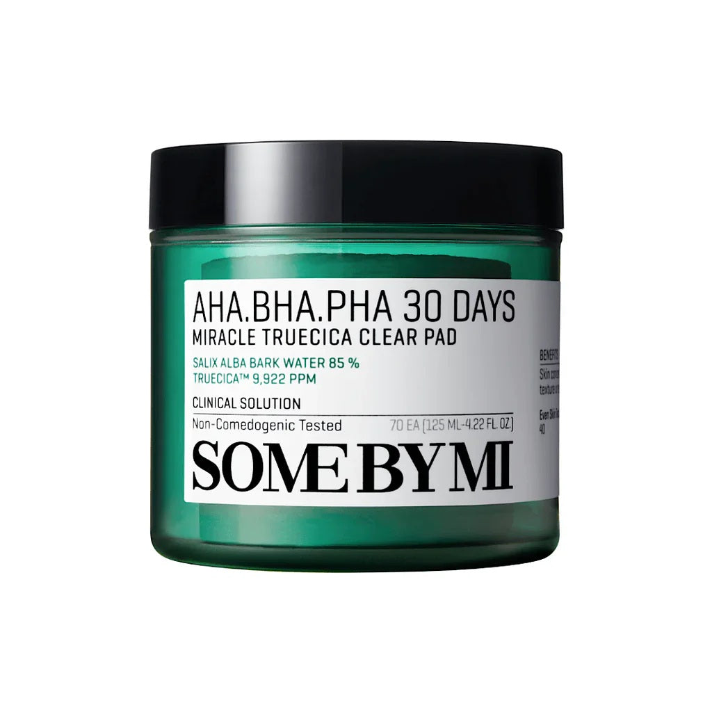 SOME BY MI SOME BY MI AHA BHA PHA 30 Days Miracle Truecica Clear Pad 125ml 70ea - soothing - front bottle shot