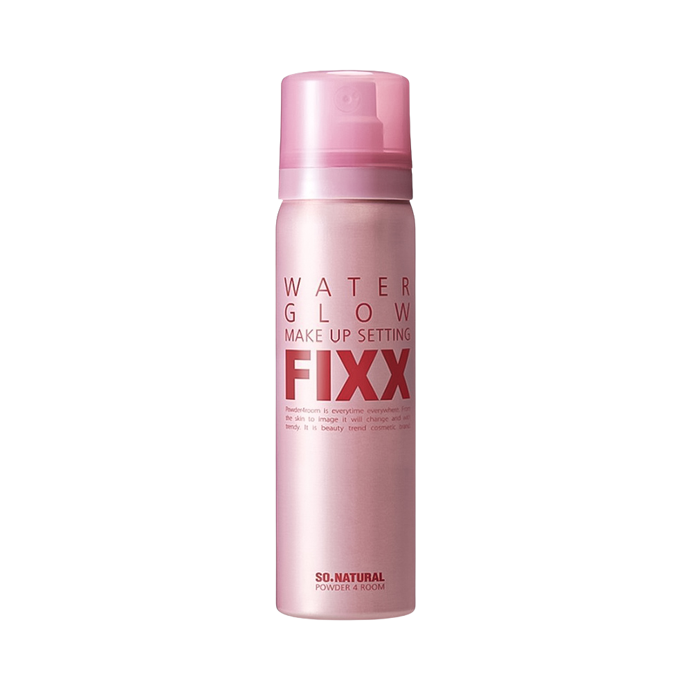 SO'NATURAL SO'NATURAL Water Glow Makeup Setting Fixx 75ml - hydrating - front bottle shot