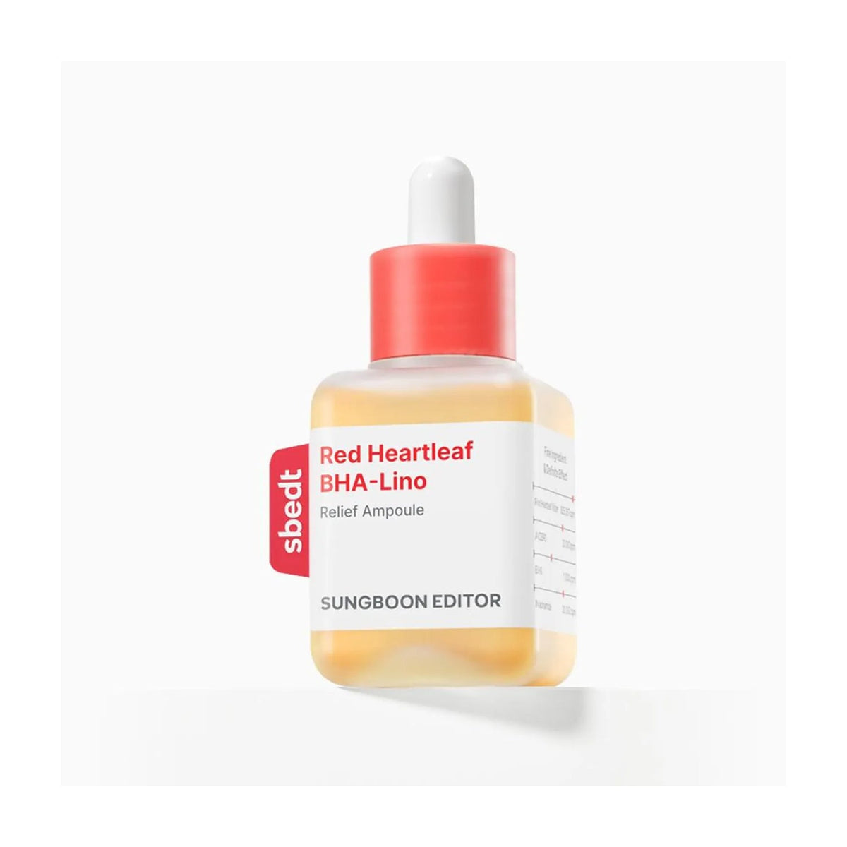 SUNGBOON EDITOR SUNGBOON EDITOR Red Heartleaf BHA-Lino Relief Ampoule 40ml - soothing - front bottle shot