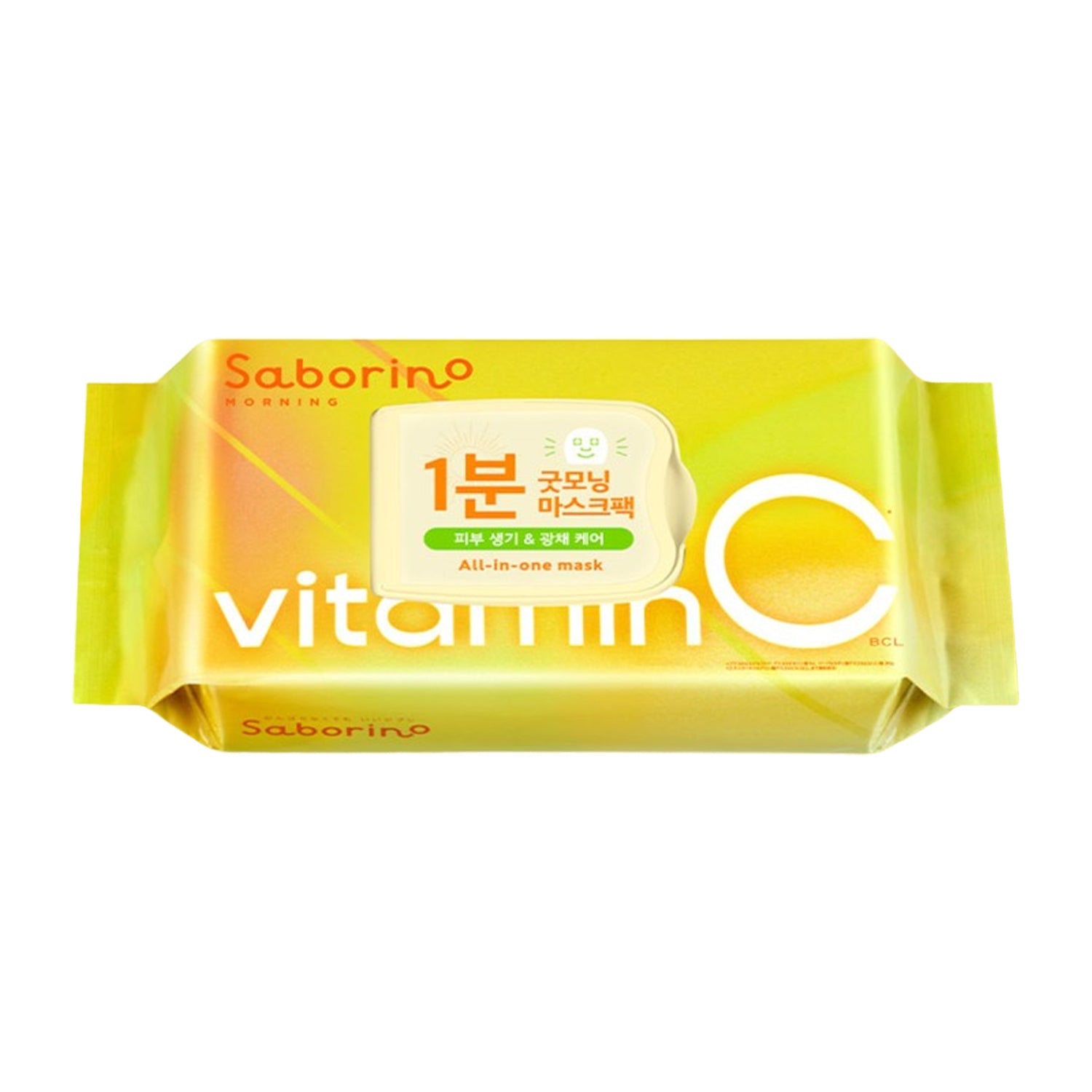 Saborino Saborino Morning Facial Sheet Mask Vitamin C 30 Sheets - hydrating - front bottle shot