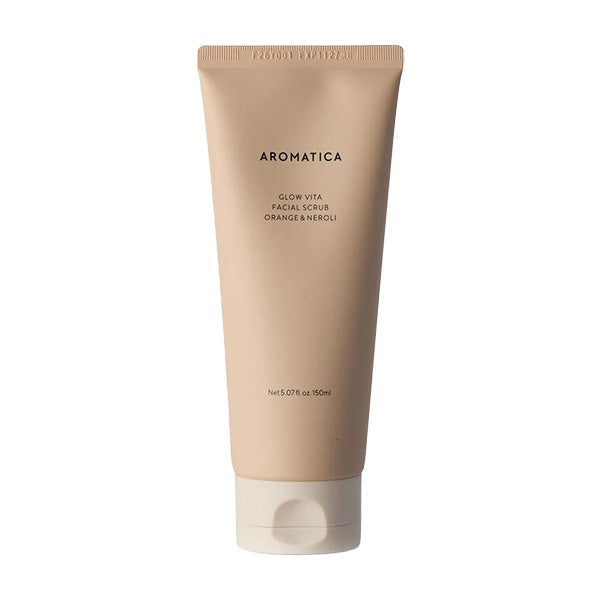 AROMATICA AROMATICA Glow Vita Facial Scrub Orange & Neroli 150ml - hydrating - front bottle shot
