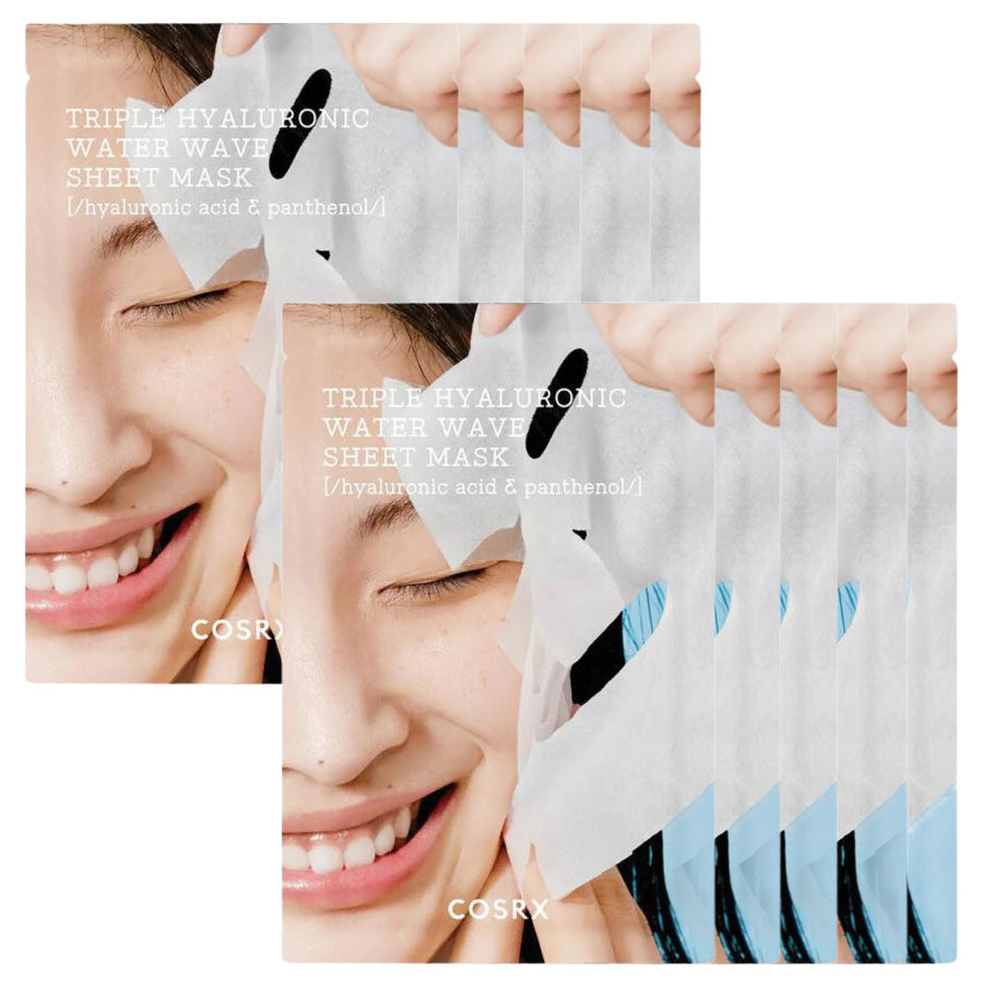 COSRX COSRX Hydrium Triple Hyaluronic Water Wave Sheet Mask 20ml 10ea - hydrating - front bottle shot