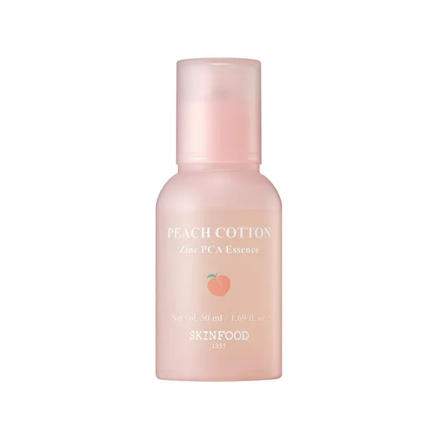SKINFOOD SKINFOOD Peach Cotton Zinc PCA Essence 50ml - hydrating - front bottle shot