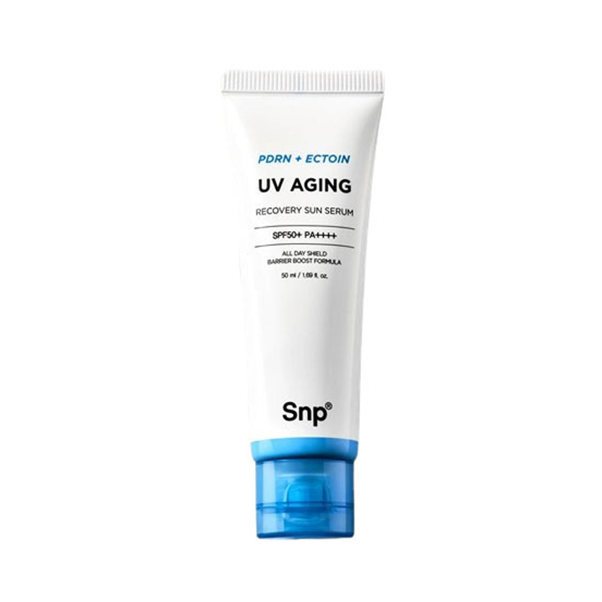 Snp Snp PDRN Ectoin UV Aging Recovery Sun Serum 50ml - hydrating - front bottle shot