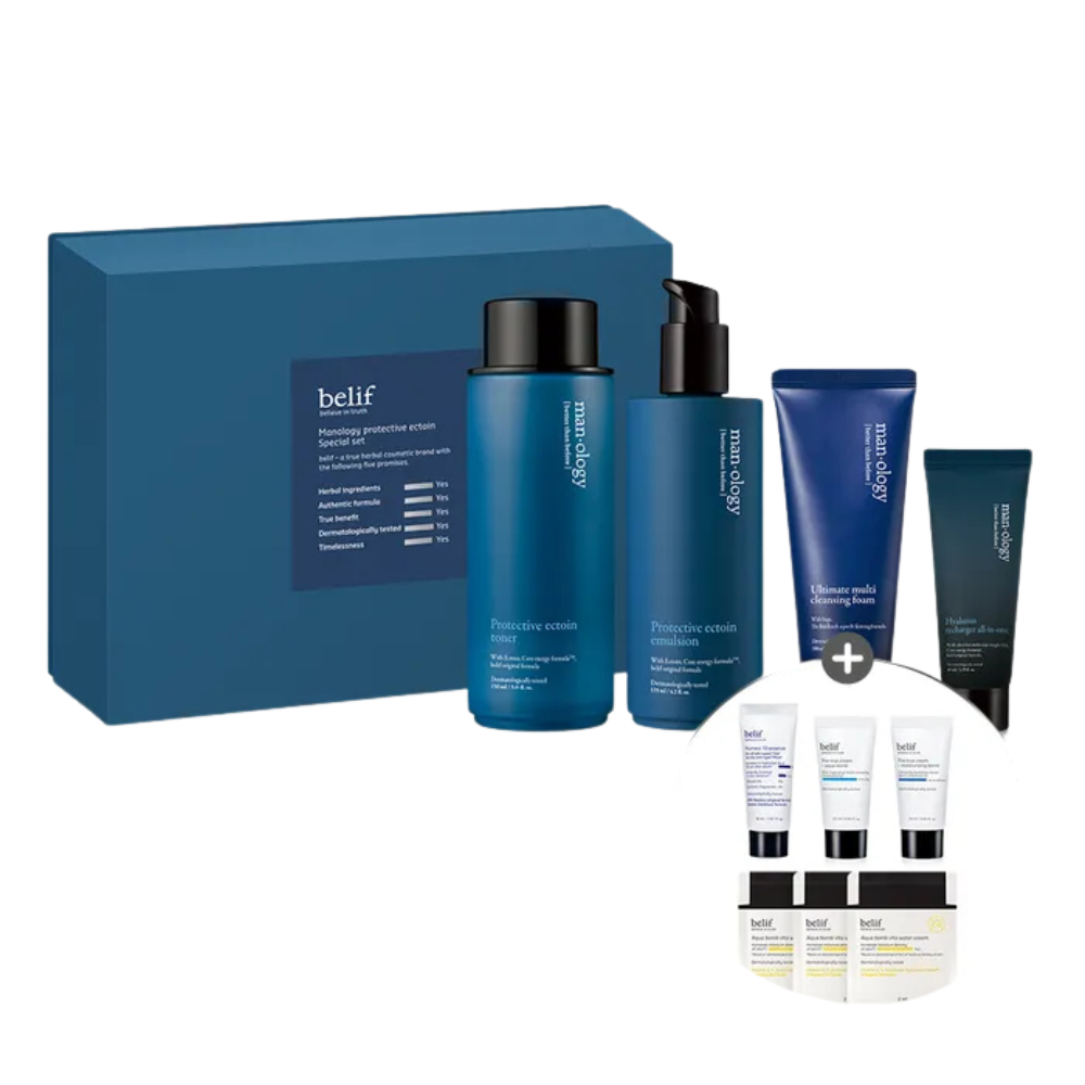 belif belif Man.ology Protective Ectoine Basic 2-Piece Set - hydrating - front bottle shot