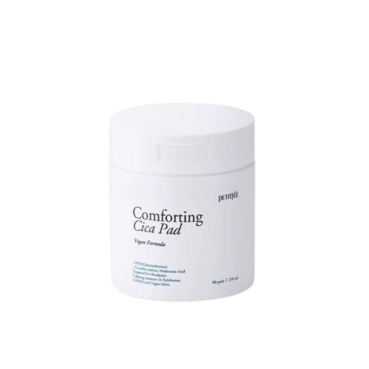 Petitfee PETITFEE Comforting Cica Pad 250ml 80ea - soothing - front bottle shot