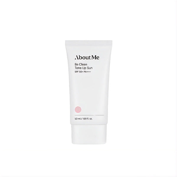 About Me About Me Be Clean Tone-Up Sun SPF50+ PA++++ 50ml - hydrating - front bottle shot