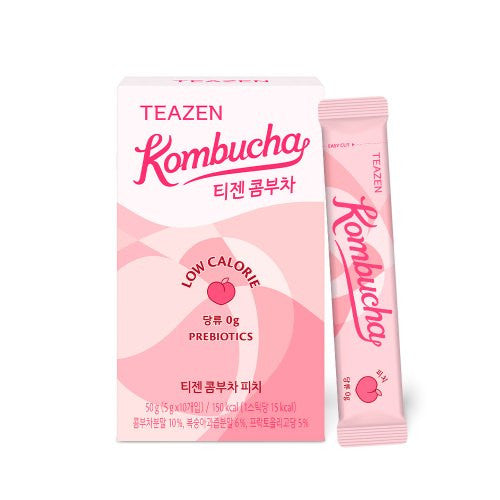 TEAZEN TEAZEN Kombucha 1BOX (5g x 10ea) - Peach - daily care - front bottle shot