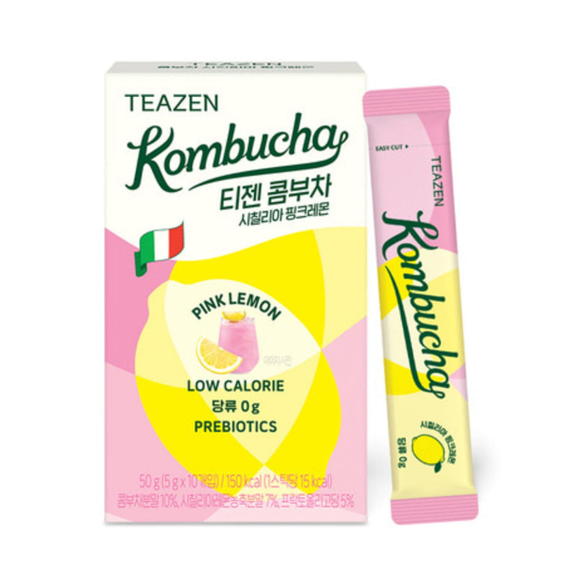 TEAZEN TEAZEN Kombucha Pink Lemon 10T * 2box - sun protection - front bottle shot