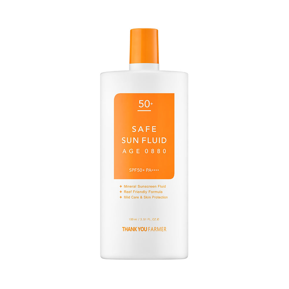 THANK YOU FARMER THANK YOU FARMER Safe Sun Fluid AGE 0880 SPF50+ PA++++ 100ml - hydrating - front bottle shot