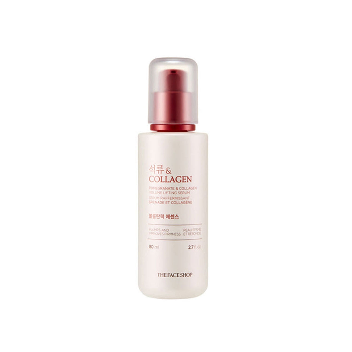 THE FACE SHOP THE FACE SHOP Pomegranate & Collagen Volume Lifting Serum 80ml - hydrating - front bottle shot