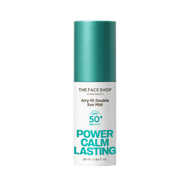 THE FACE SHOP THE FACE SHOP Power Calm-Lasting Airy Fit Double Sun Mist SPF 50+ PA++++ 50ml - hydrating - front bottle shot