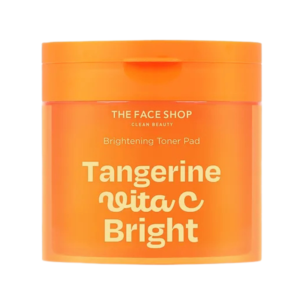 THE FACE SHOP THE FACE SHOP Tangerine Vita C Brightening Toner Pads 180ml - hydrating - front bottle shot
