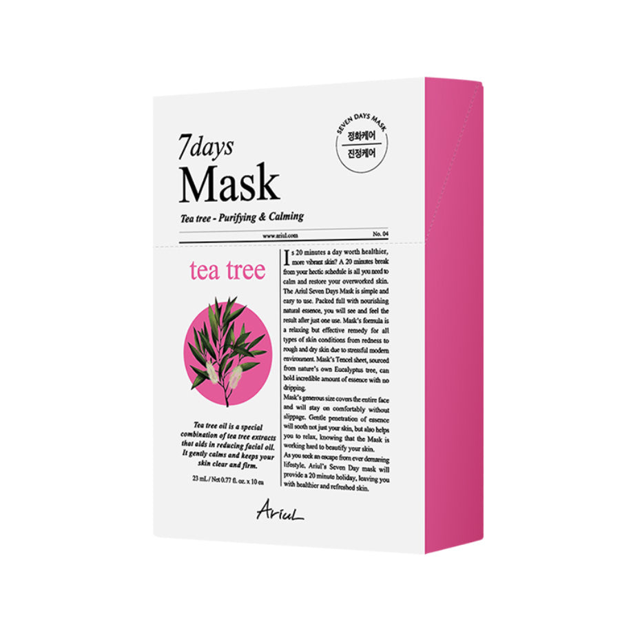 Ariul Ariul 7Days Tea Tree Mask M 10 Sheet - cleansing - front bottle shot