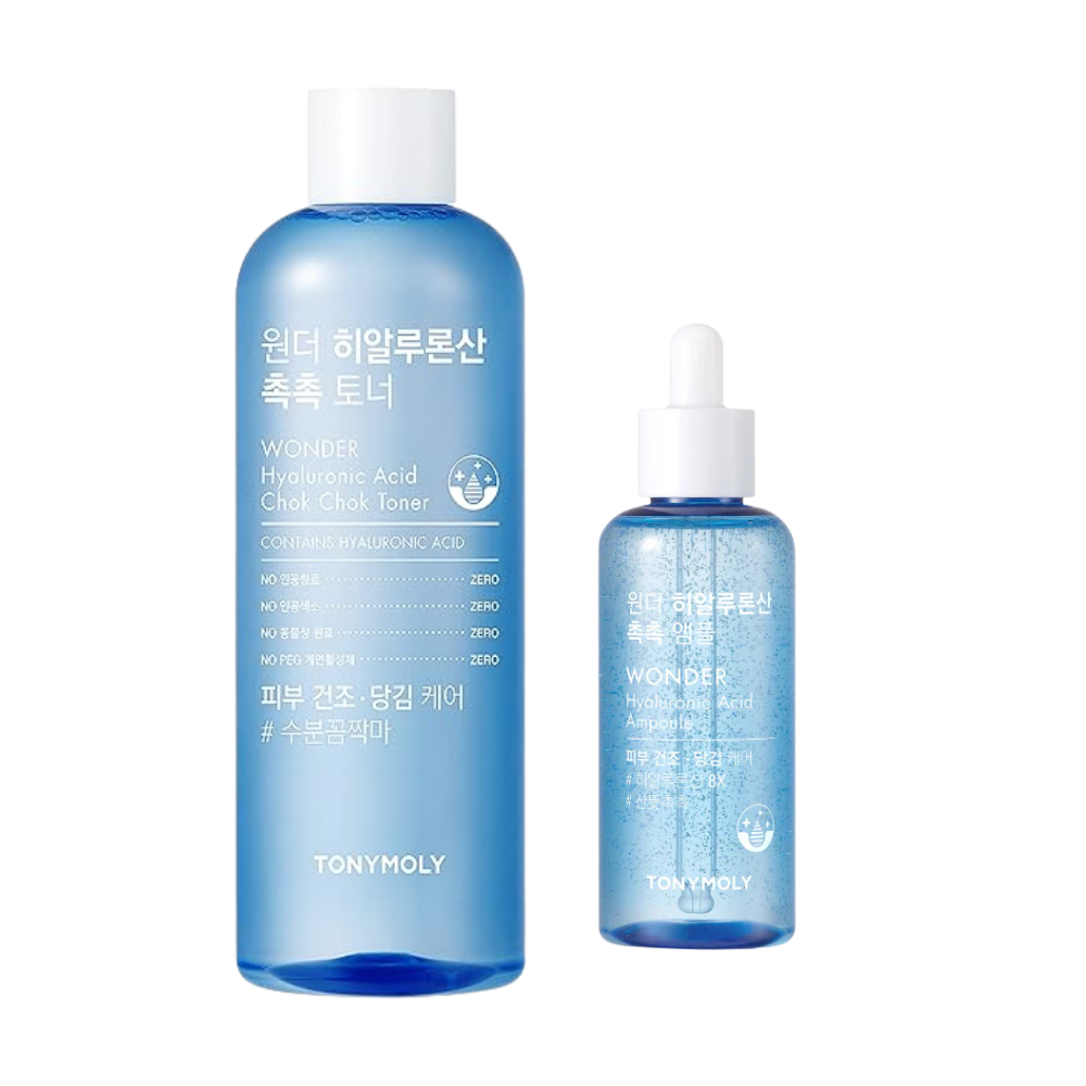 TONYMOLY TONYMOLY Wonder Hyaluronic Moist Toner + Ampoule (500ml + 100ml) - hydrating - front bottle shot