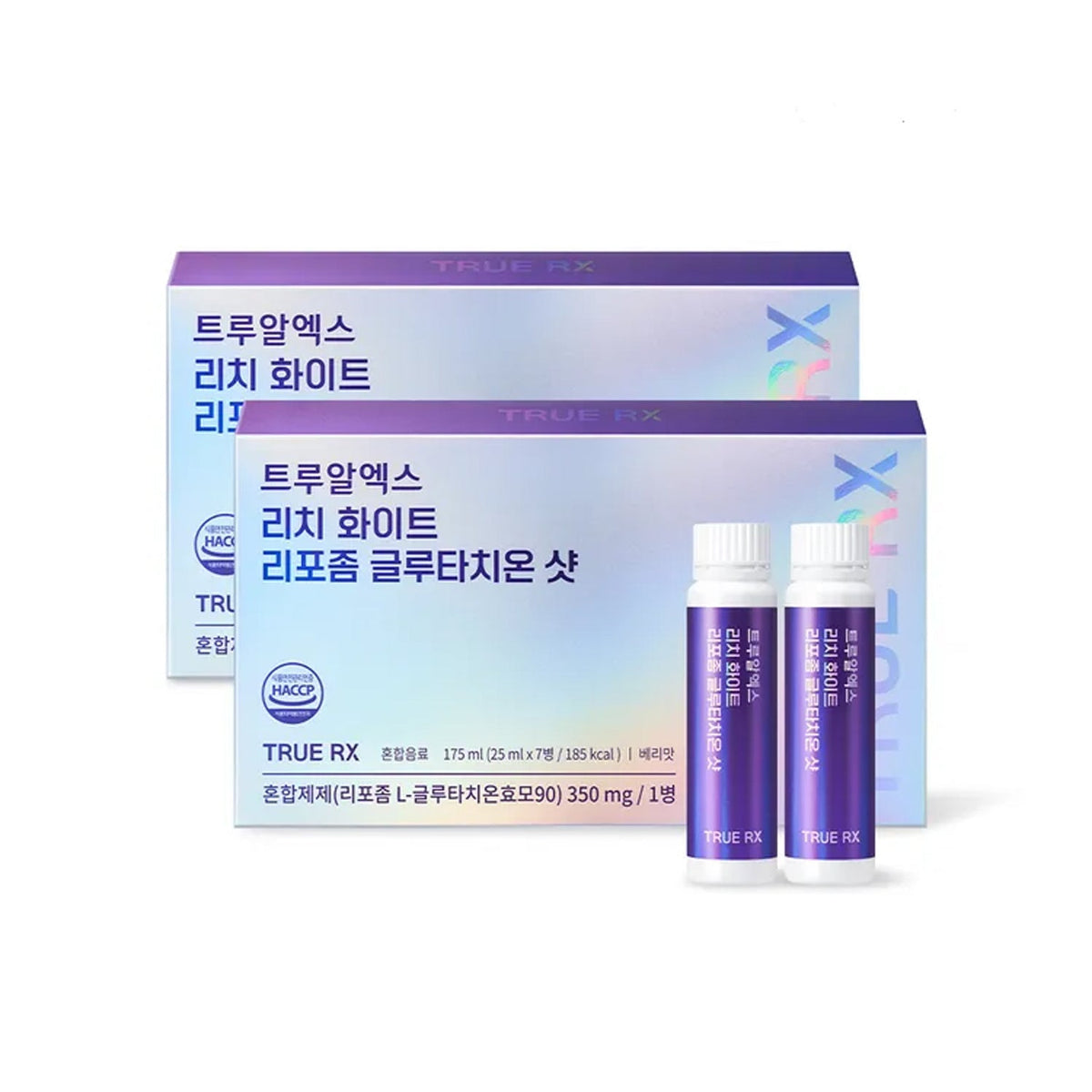 TRUE RX TRUE RX Rich White Liposome Glutathione Shot 25ml × 7 Vials (2 Boxes) - soothing - front bottle shot