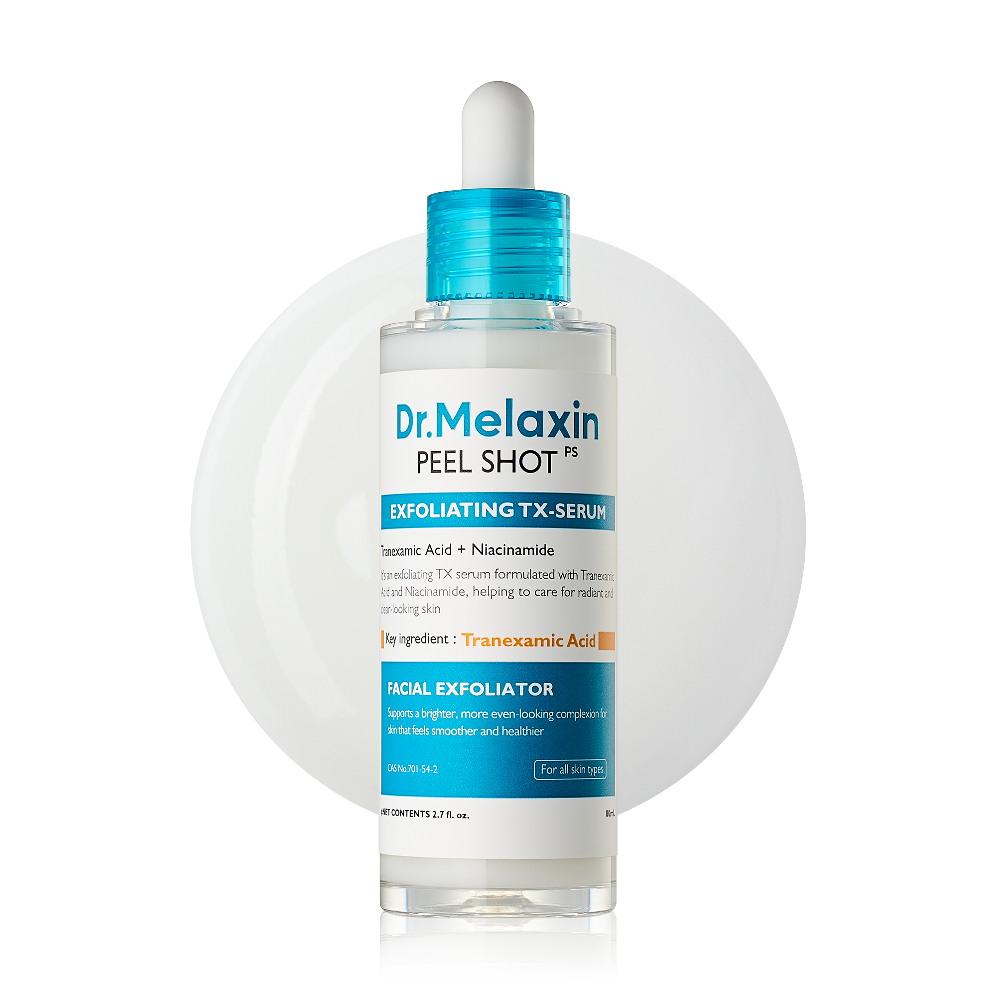 Dr.Melaxin Dr.Melaxin Peel Shot Exfoliating TX-Serum 80ml - hydrating - front bottle shot