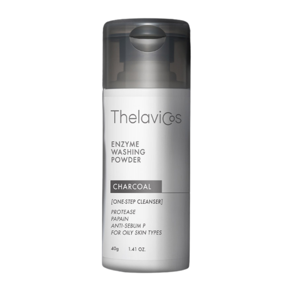 ThelaviCos ThelaviCos Charcoal Enzyme Washing Powder 40g - hydrating - front bottle shot
