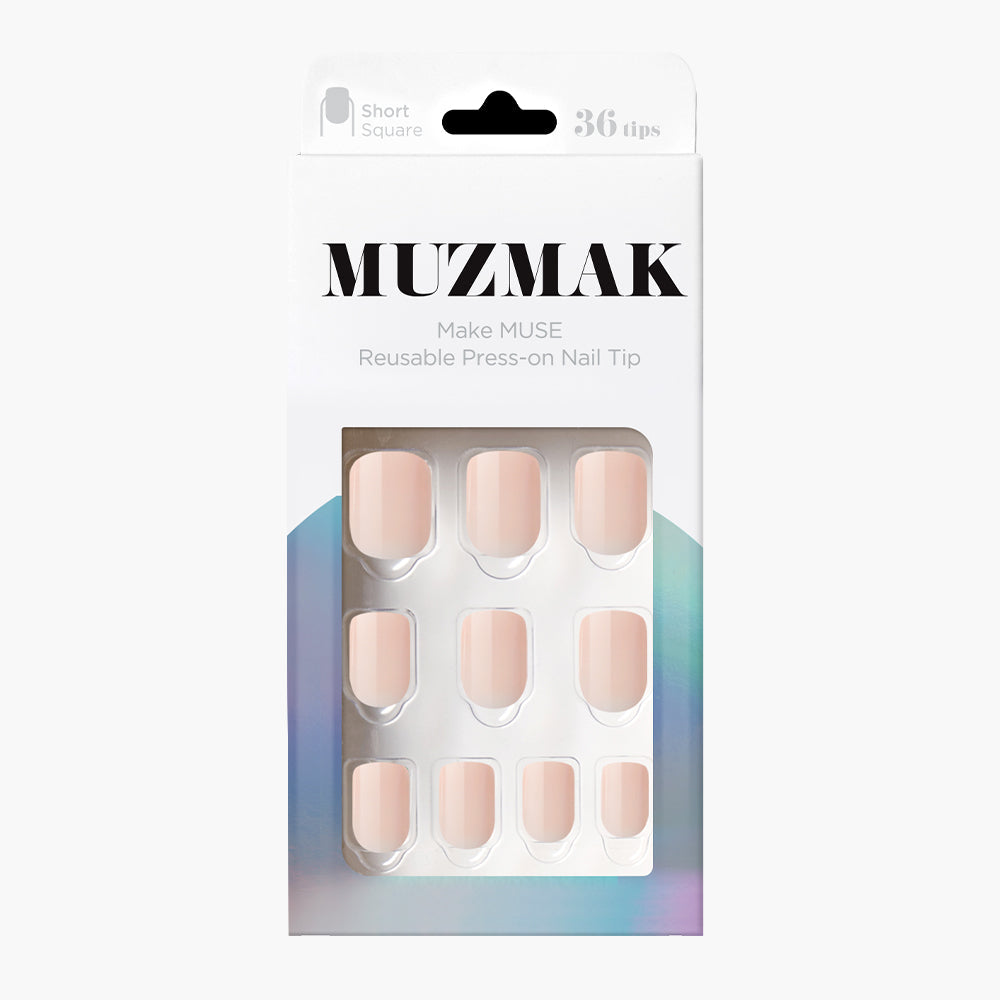 MUZMAK MUZMAK Nail Tips 36pcs #Toe Shoes(Short Square) - anti-aging - front bottle shot