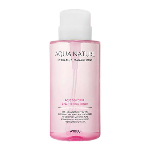 A'PIEU A'PIEU Aqua Nature Rose Dew Drop Brightening Toner 500ml - hydrating - front bottle shot