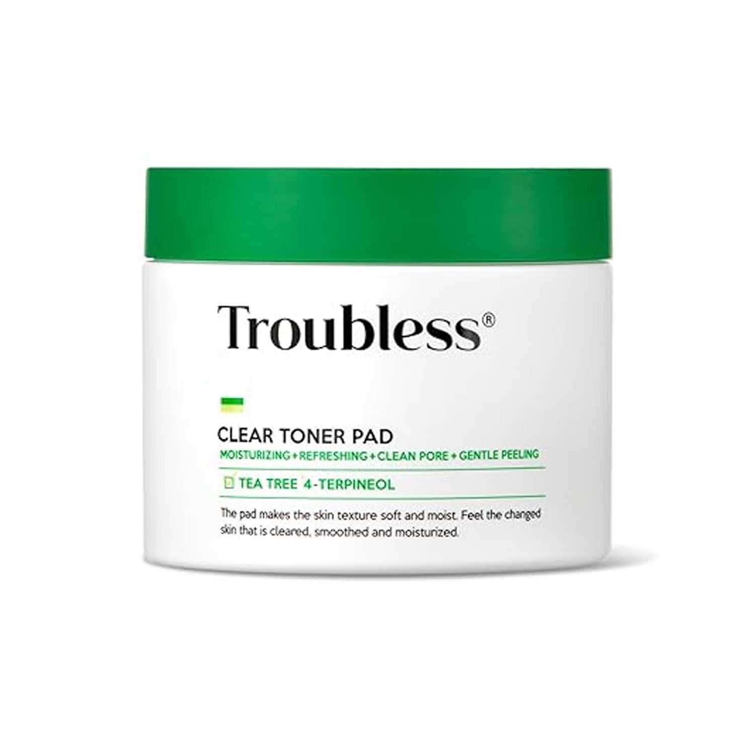 Troubless Troubless Clear Toner Pads 60 sheets - hydrating - front bottle shot