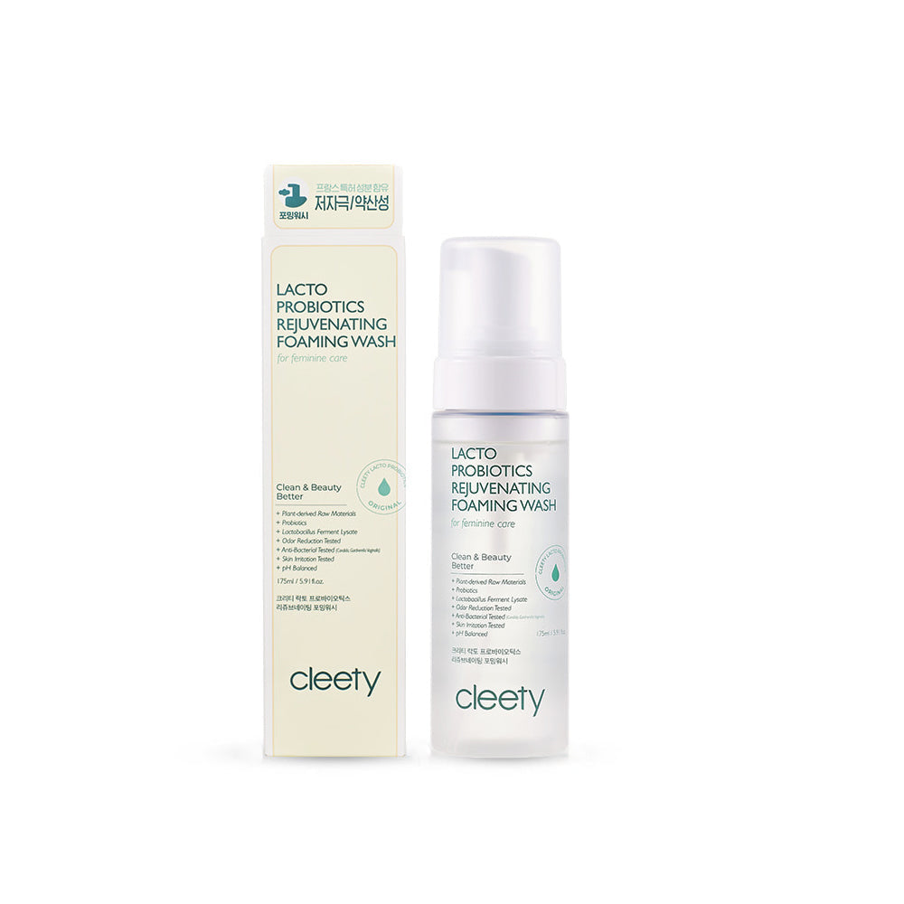 cleety cleety Lacto Probiotics Rejuvenating Foaming Wash 175ml - hydrating - front bottle shot