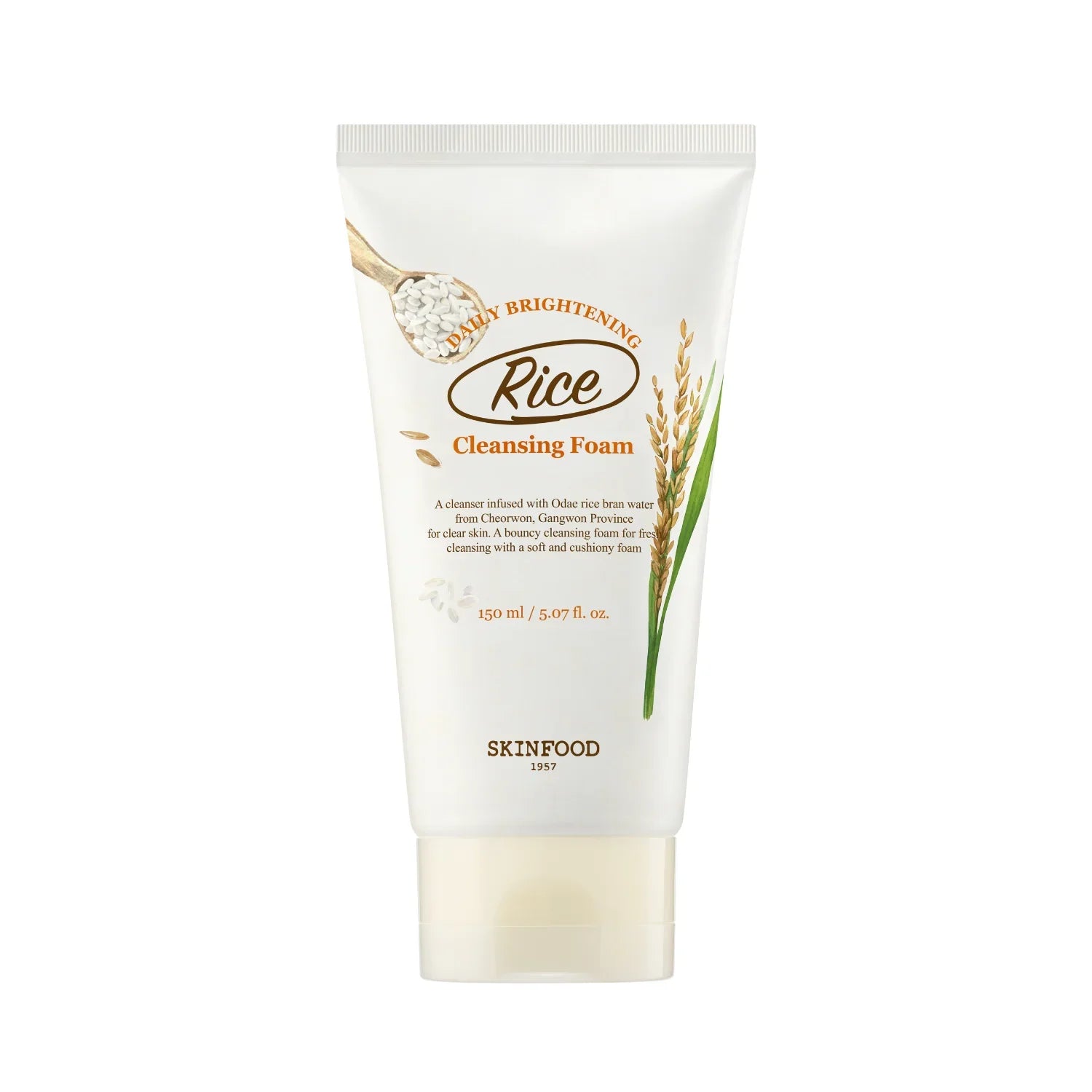 SKINFOOD SKINFOOD Rice Daily Brightening Cleansing Foam 150ml - brightening - front bottle shot