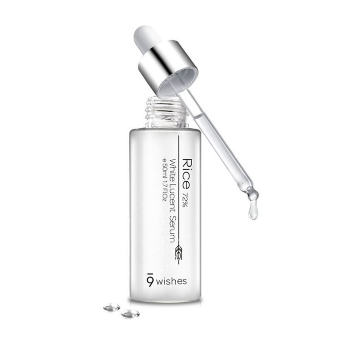 9wishes 9wishes Rice 72% White Lucent Serum 50ml - hydrating - front bottle shot