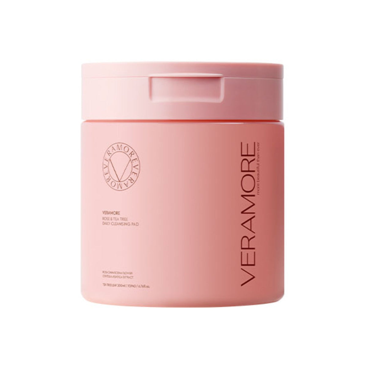 VERAMORE VERAMORE Rose & Tea Tree Daily Cleansing Pad 70 Pads 200ml - soothing - front bottle shot