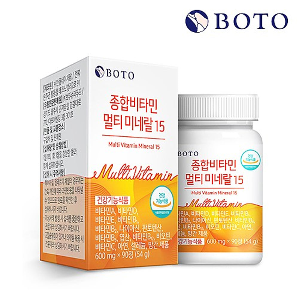 BOTO BOTO Multi Vitamin Mineral 15 600mg*90 Capsules - daily care - front bottle shot