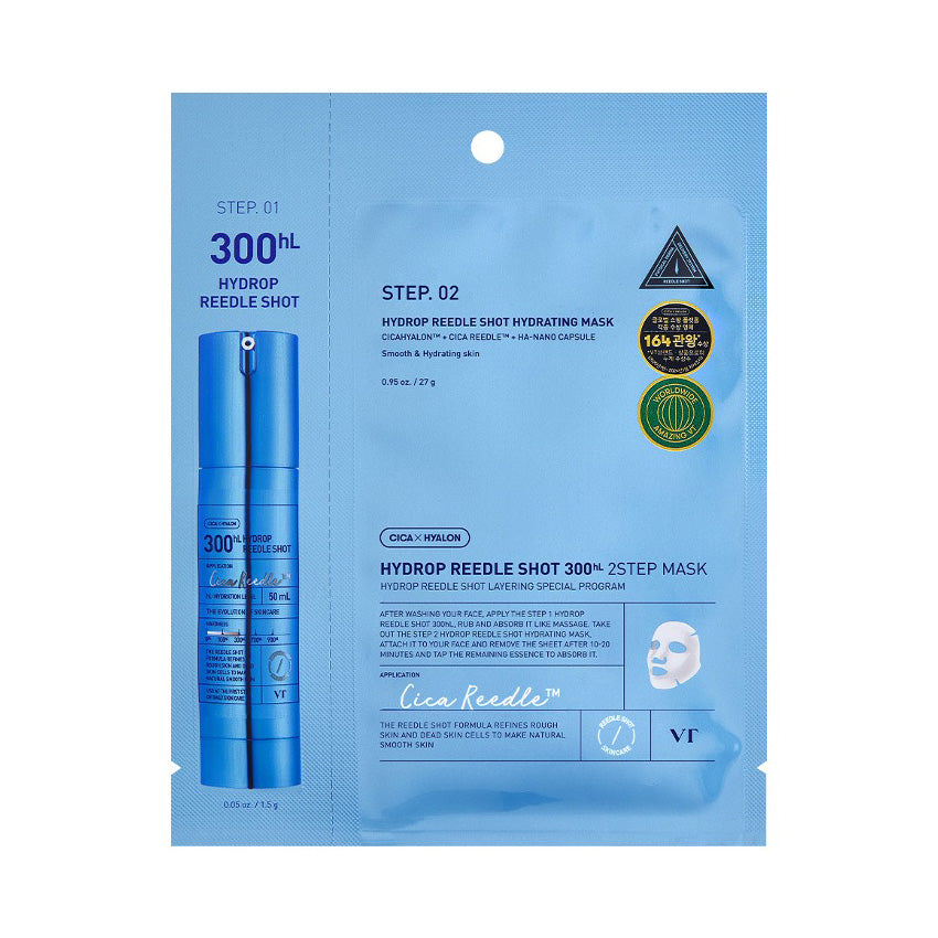VT COSMETICS VT COSMETICS Hydro Reedle Shot 300hL 2-Step Mask 1ea - hydrating - front bottle shot