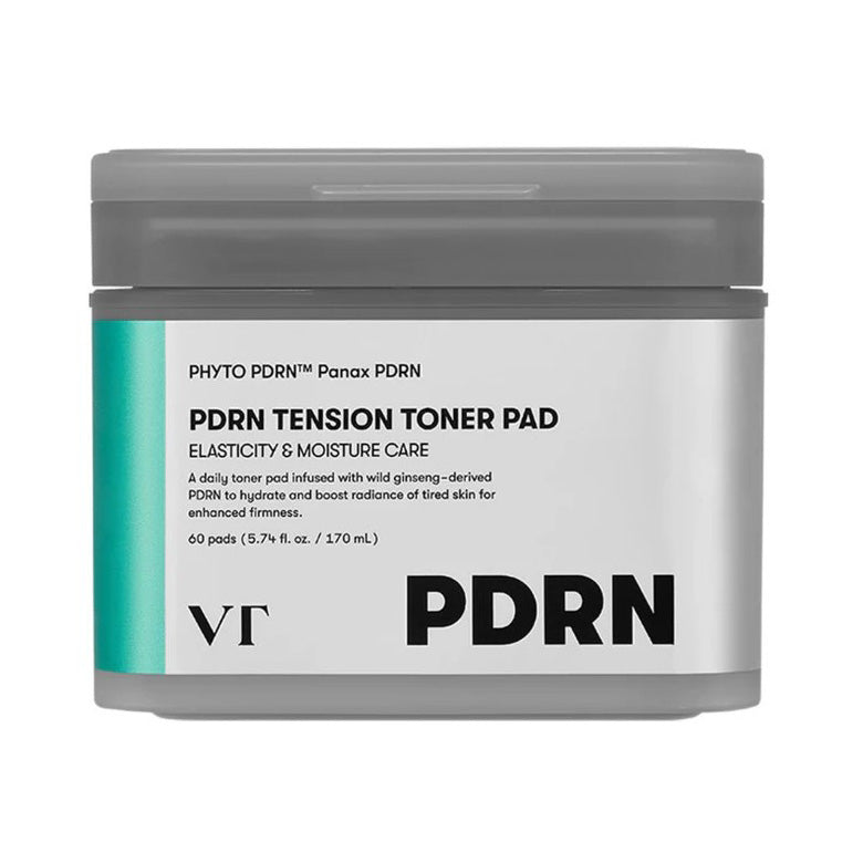 VT COSMETICS VT COSMETICS PDRN Tension Toner Pads 170ml 60ea - hydrating - front bottle shot