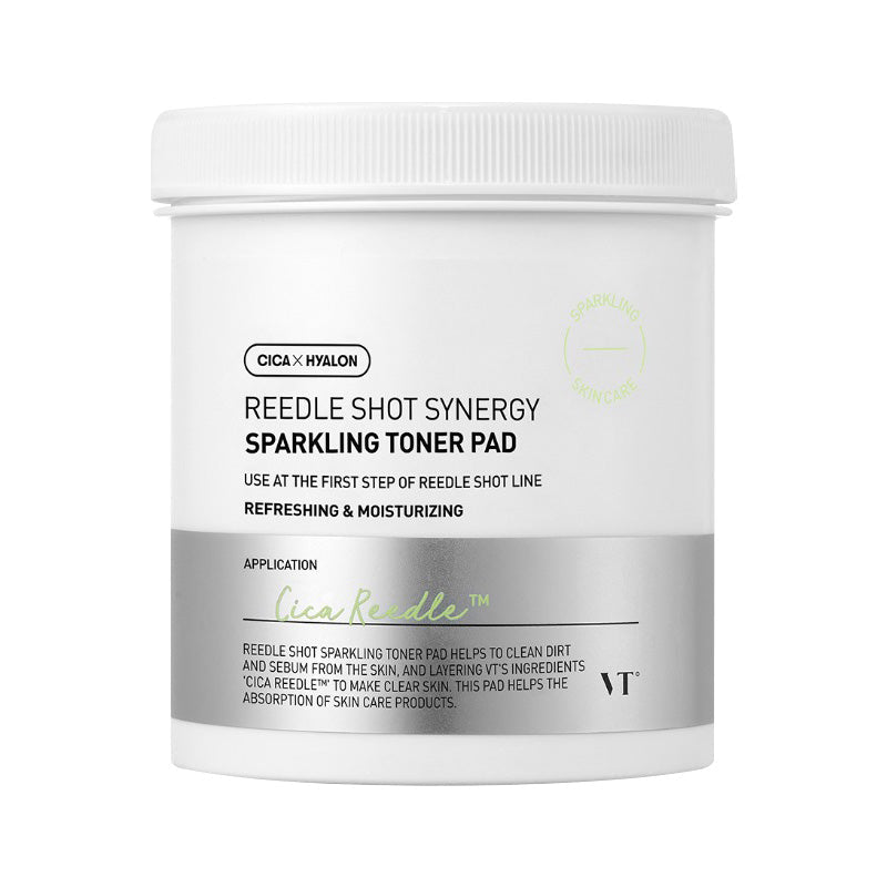 VT COSMETICS VT COSMETICS Reedle Shot Synergy Sparkling Toner Pad 200ml 80ea - soothing - front bottle shot